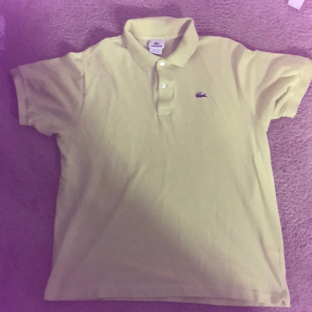 Men’s Lacoste neon green short sleeve polo